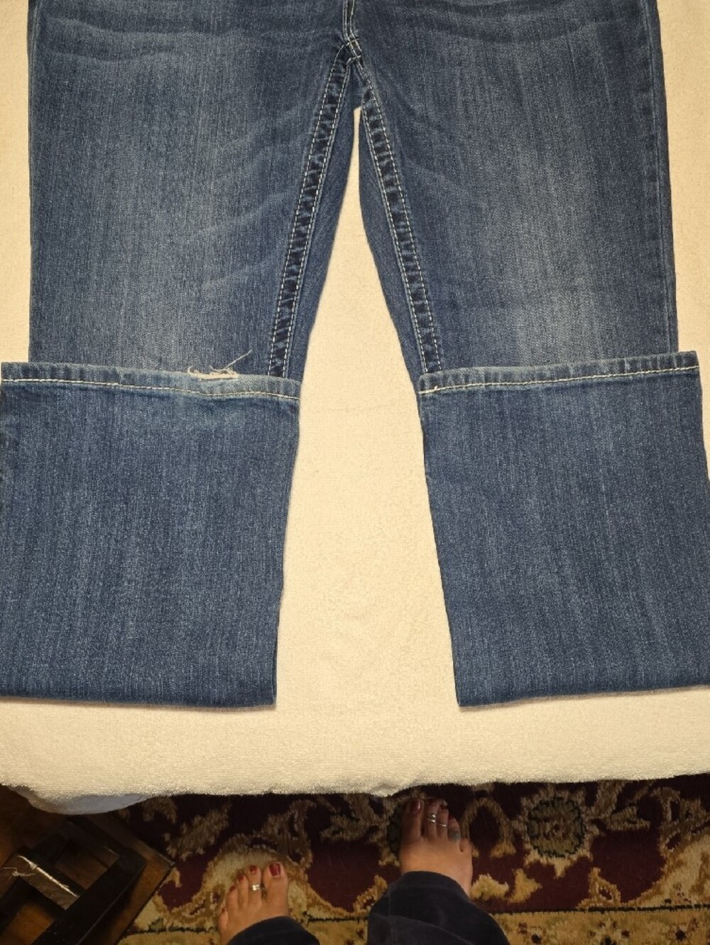Harley-Davidson Blue Boot Cut Jeans with Wing Embroidery - Picture 9 of 13